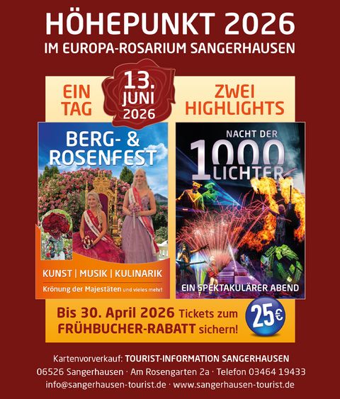 Plakat Berg- & Rosenfest und Nacht der 1000 Lichter