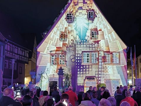 Lasershow auf dem Regionalmarkt Sangerhausen