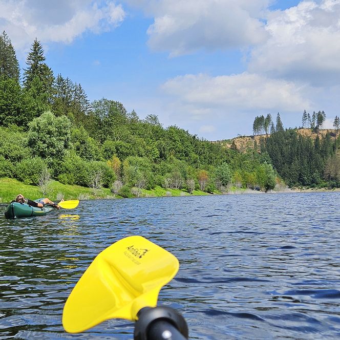 rafts on trails - Chillen auf der Okertalsperre
