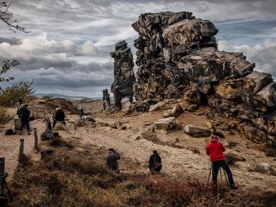 Teufelsmauer mit Fotoworkshopteilnehmern