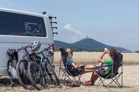 Kyffhäuserradweg mit Blick aufs Denkmal