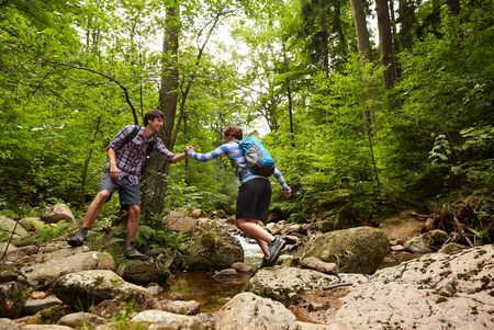 Sprung über die Ilse im Ilsetal