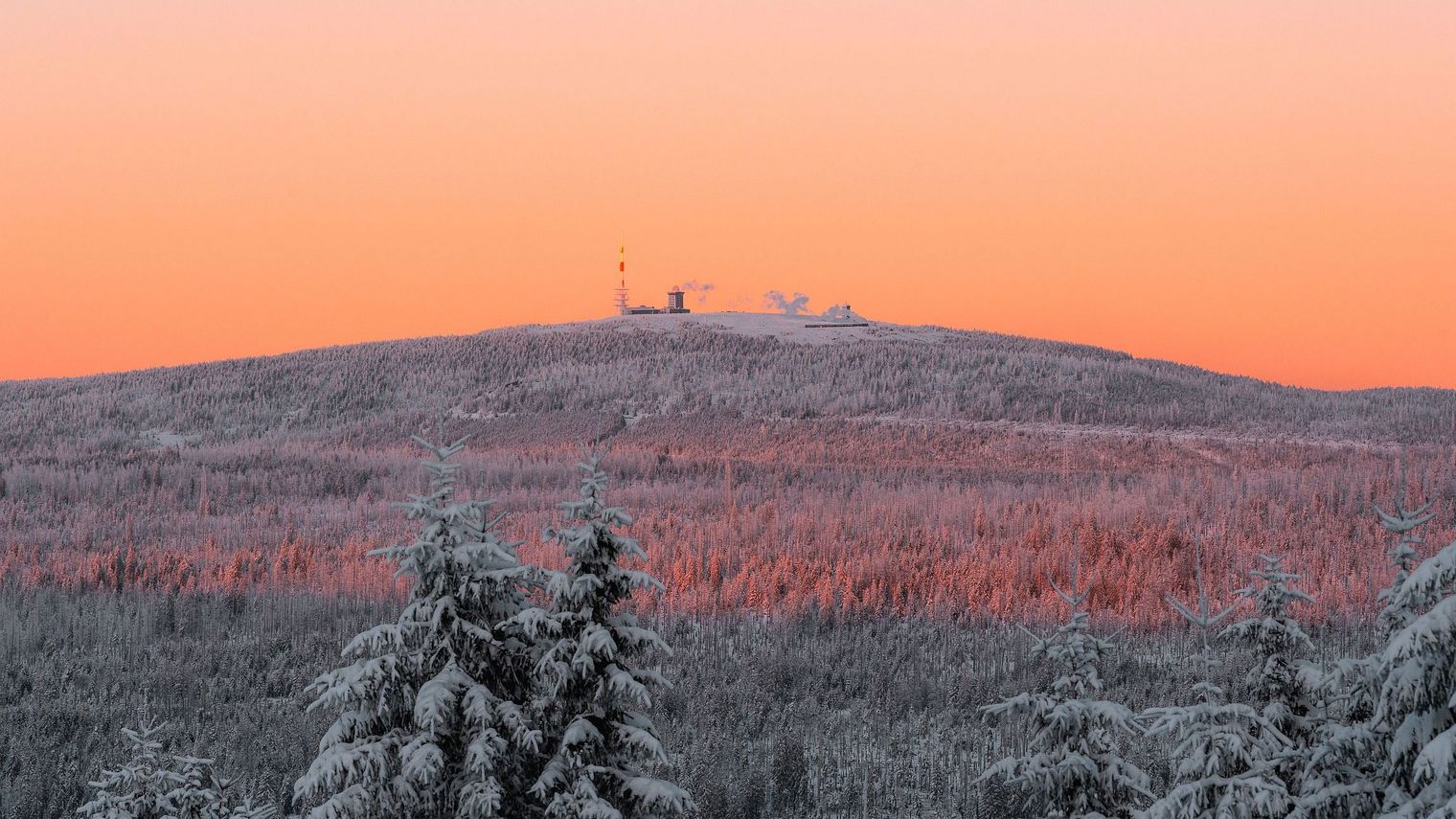 Winter am Brocken - Sonnenuntergang