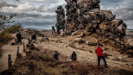 Fotoworkshop im Harz - Teufelsmauer mit Workshopteilnehmern