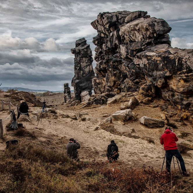 Fotoworkshop im Harz - Teufelsmauer mit Workshopteilnehmern