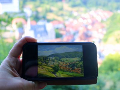 Malerblick Stolberg Alte Aufnahme auf Smartphone