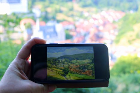 Malerblick Stolberg Alte Aufnahme auf Smartphone