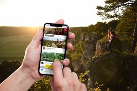 Bild zeigt App der Digitalen Wandernadel der Top Trails.